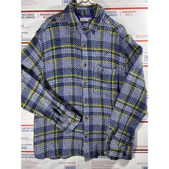 Urban Outfitters Other - Urban Outfitters Men's‎ Flannel Plaid Woven Twill Shirt Size M Blue/Green